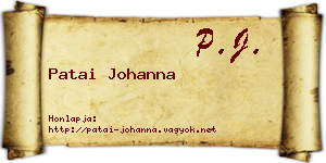 Patai Johanna névjegykártya